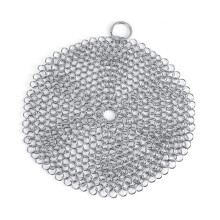 Cast Iron Scrubber 304 Stainless Steel Chainmail Cleaner Rust Proof Deep Cleaning for Cookware