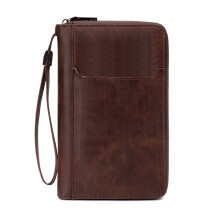 Passports Holder Cover with Safe Zippers Closure-Coffee