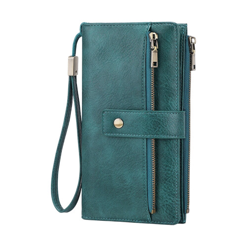 Secure Blocking Card Wallet with Convenient Zippered PU-5