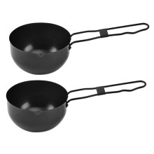 2pcs Mini Iron Camping Cookware Set, Lightweight Outdoor Pots for Hiking and Picnics