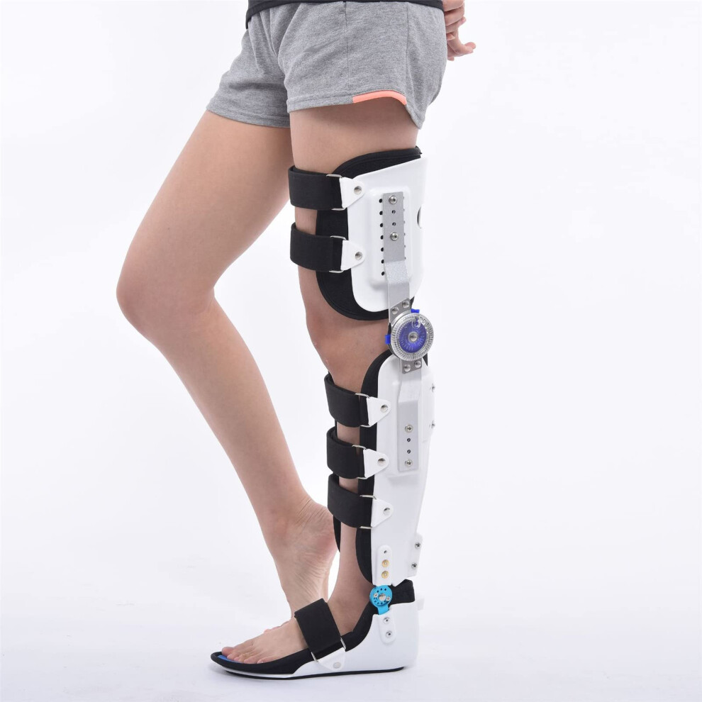 White Medial Unloader Knee Brace Adjustable Hinged Support For Arthritis Pain Relief With Motion Control