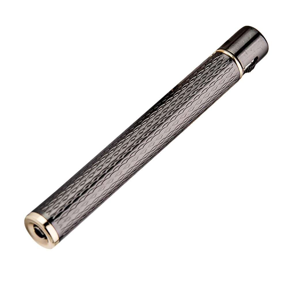 Black Refillable Butane Lighter Slim Metal Cigarette Lighter With Adjustable Flame And Gift Box