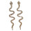 Boucles d'oreilles en forme de serpent en cristal à la mode,-Or 1