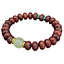 Bracelet de perles boulier en bois, fabriqué à-Santalwoo de sang
