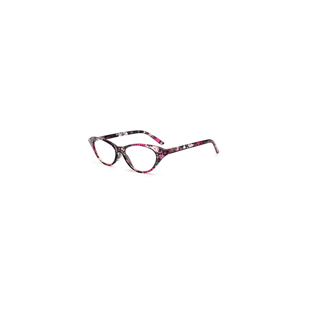 Stylish Cat Eye Reading Glasses for Women, Blue Light Blocking, Anti Glare, Spring Hinge Red 1.5