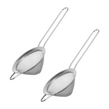Set mit 2 Edelstahl-Eissieben mit langem Griff,-Silber