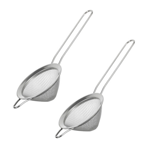 Set mit 2 Edelstahl-Eissieben mit langem Griff,-Silber