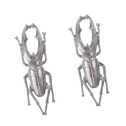 Distinctive Oversized Insect Earrings Modern Retro-silver