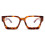 Leopard Frame Blue Light Blocking Glasses Retro 90s Square Style Women 53mm Medium Fit 2