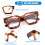 Leopard Frame Blue Light Blocking Glasses Retro 90s Square Style Women 53mm Medium Fit 3