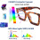 Leopard Frame Blue Light Blocking Glasses Retro 90s Square Style Women 53mm Medium Fit 4
