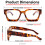 Leopard Frame Blue Light Blocking Glasses Retro 90s Square Style Women 53mm Medium Fit 5