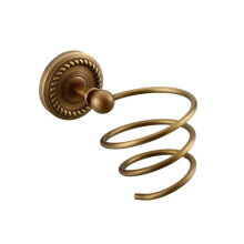 Refined Copper Bathroom Wall Mounted Hair Dryer Holder with Towel Hooks, Elegant Space‑Saving Design