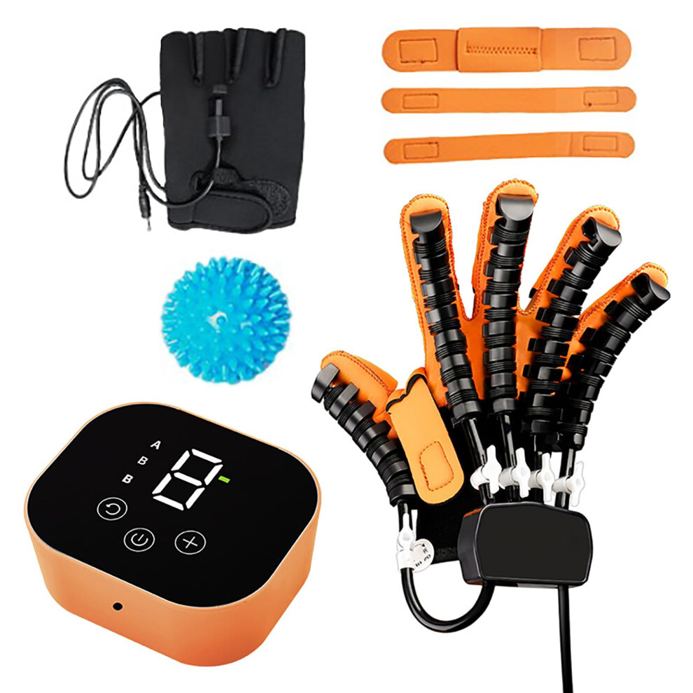 Orange Rehabilitation Robot Glove With Pneumatic Motion Control For Stroke Recovery And Hand Therapy Training