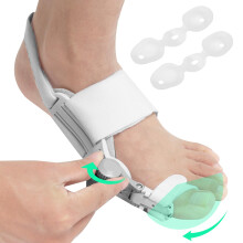 Adjustable Bunion Corrector for Women with NonSlip Big Toe Separator for Right or Left Foot, White