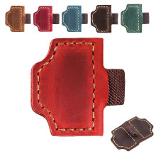 Magnetic Leather Pen Holder Bookmark Red S, Handmade Durable Gift for Readers