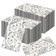 100Pcs Black and White Floral Napkins 3Ply Disposable Guest Towels for Weddings Bathroom Parties