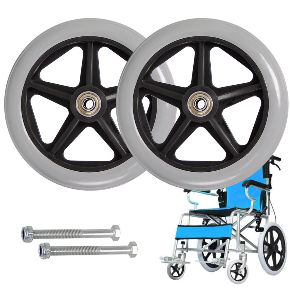 7 Inch Wheelchair Front Wheel 2 Pack, WearResistant NonSlip Rollator Replacement Wheel, Easy Installation