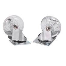 2pcs Transparent PU Heavy Duty Caster Wheels for Office Chair and Furniture, Quiet 360 Smooth Rotation