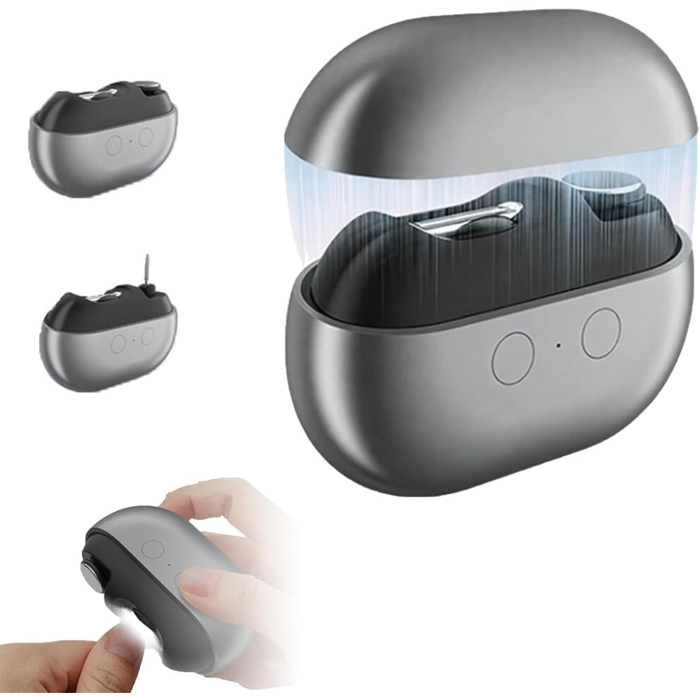 Light/Black Electric Nail Clipper For Seniors, Automatic Rechargeable Nail Trimmer With Led