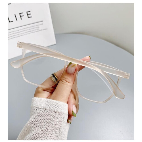 Oversized Blue Light Blocking Reading Glasses +300 Tea Color Lightweight Frame for Computer Use 1