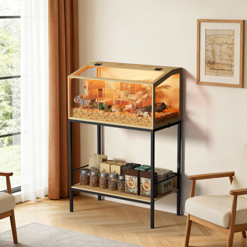 Bingopaw Wooden Hamster Cage Habitat with Storage Shelf 2