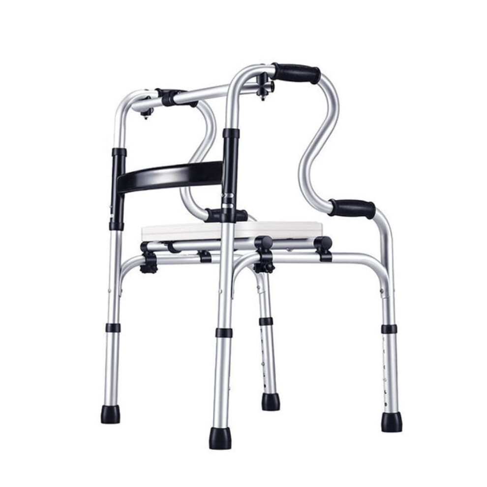 Rollator Walker for Seniors, Lightweight Folding Aluminum Frame with Seat, Adjustable Height and 2 in 1 Commode Function