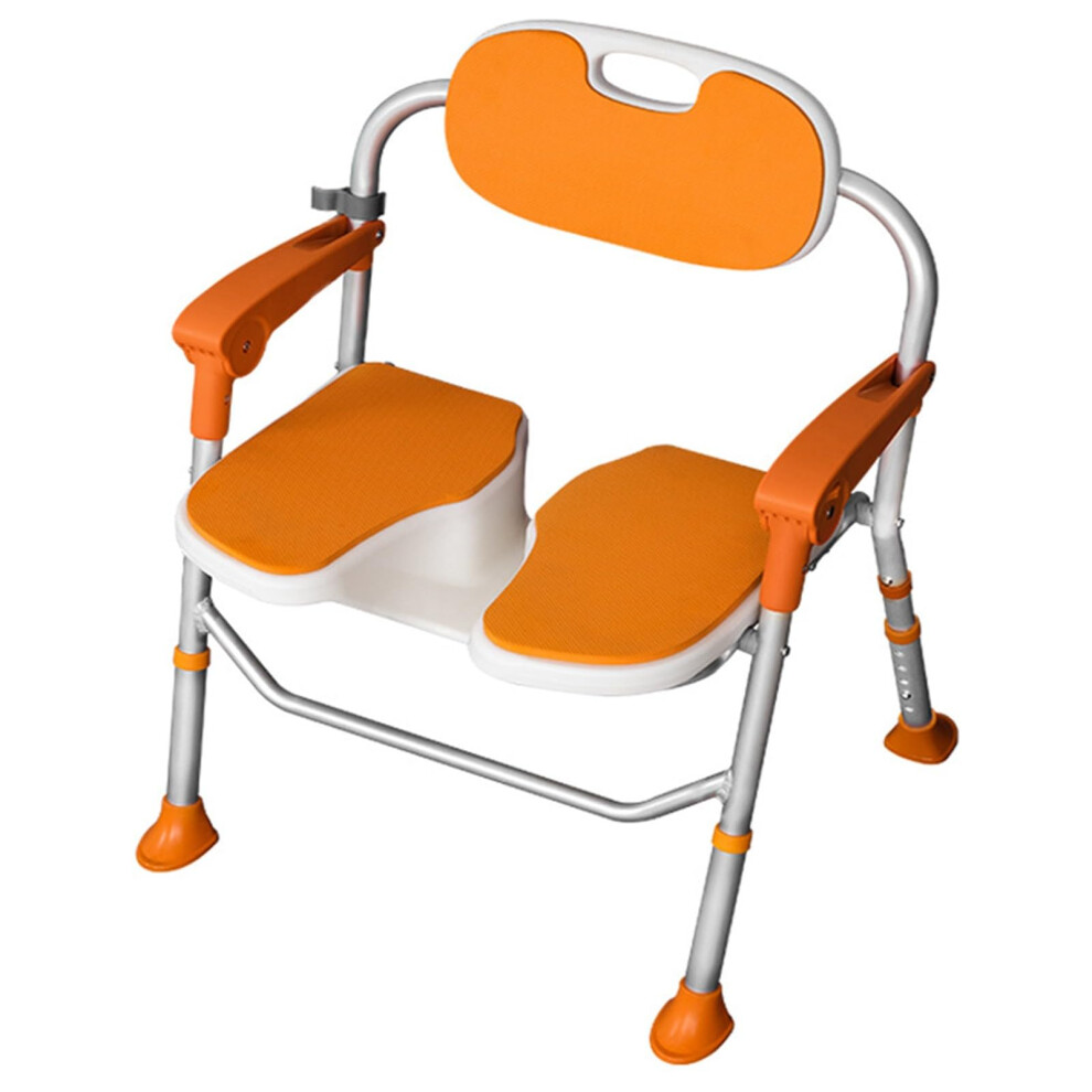 Adjustable Folding Shower Chair for Elderly, NonSlip Bath Chair with Drainage Holes and Lightweight Frame