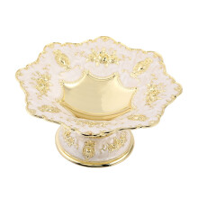Vintage Dresser Tray Golden White Elegant Jewelry Organizer and Decorative Storage Tray for Vanity