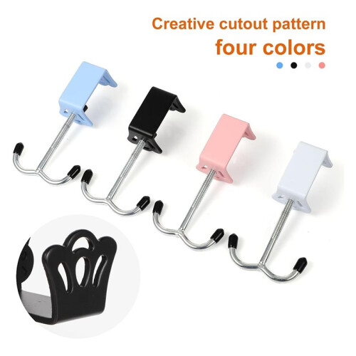 4-Pack Detachable Movable Hook Adjustable Hooks for Table & Desk, Double-Hook Heavy-Duty Bag Holder 1