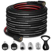 50FT Pressure Washer Hose Replacement, 3600 PSI Kink Resistant Power Washer Hose with M22 Quick Connect Extension