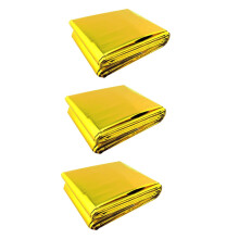 3 Pack Emergency Blankets Space Blanket with DualSided Reflective Design for Camping and Hiking