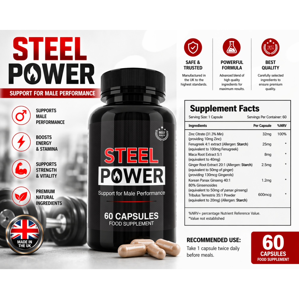 Eysaneshop Steel Power Performance Support 60 Capsules