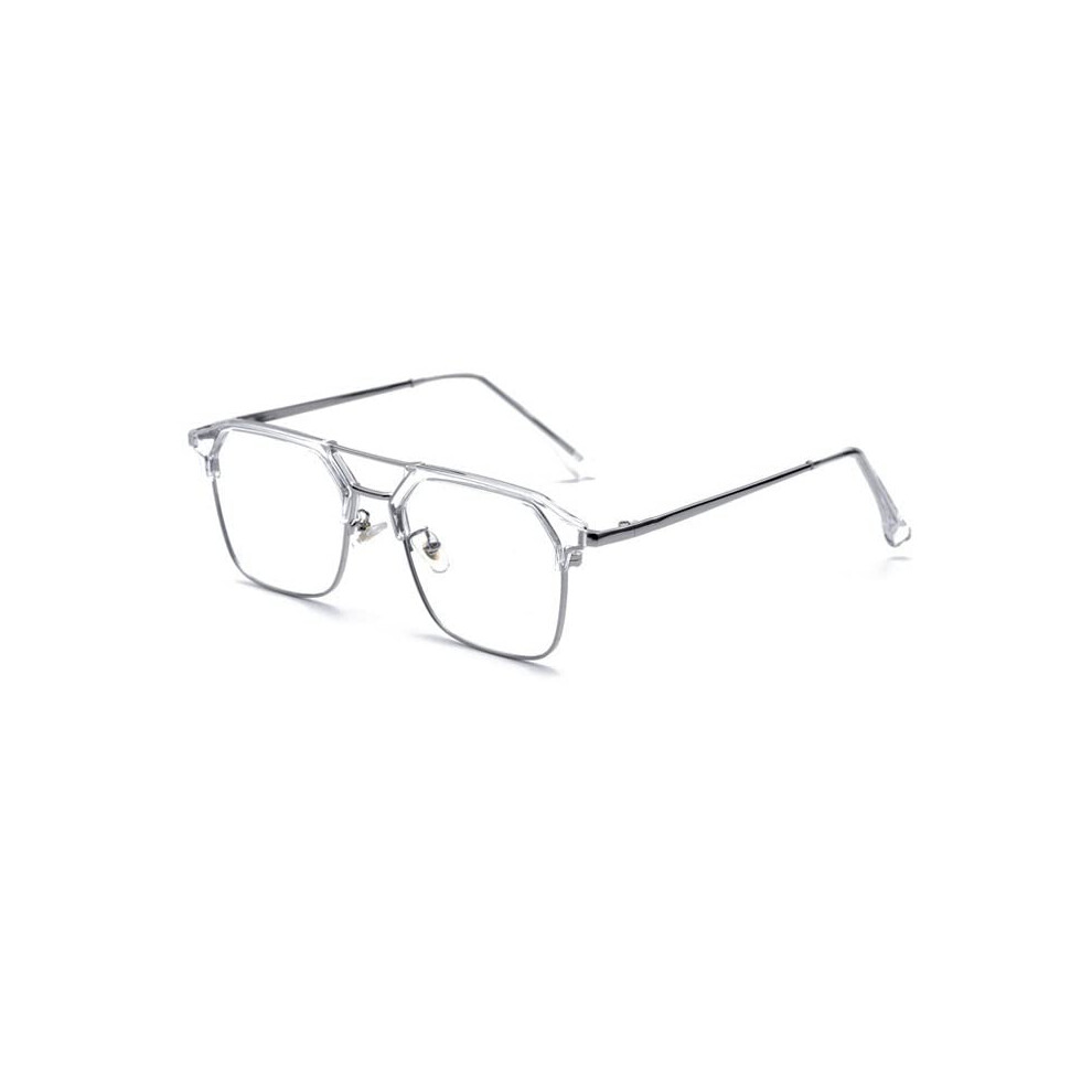 Blue/Light Aviator Reading Glasses +350 For Men And Women, Hd Blocking Anti Glare Half Frame Readers C5