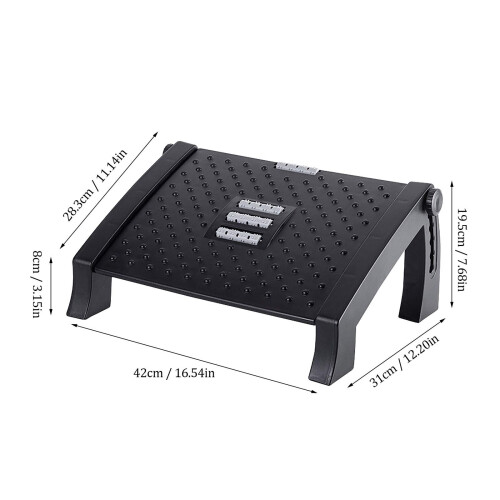Adjustable Silicone Foot Rest for Office, Non Slip Ergonomic Foot Pad, Comfortable Support Black 2