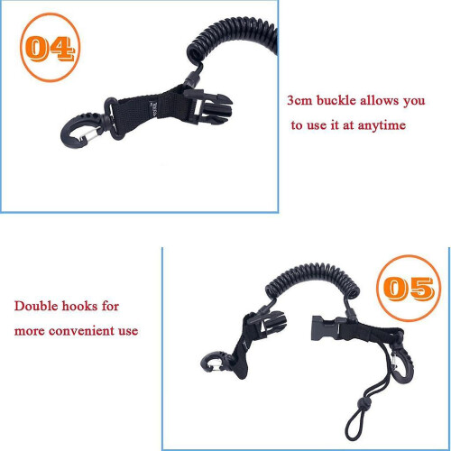 Scuba Diving Camera Light Lanyard with Quick Release Buckle Clip Red + Pink 1