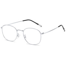 Blue Light Blocking Reading Glasses 2.5x Silver Metal Frame Oval Unisex Lightweight Computer Readers