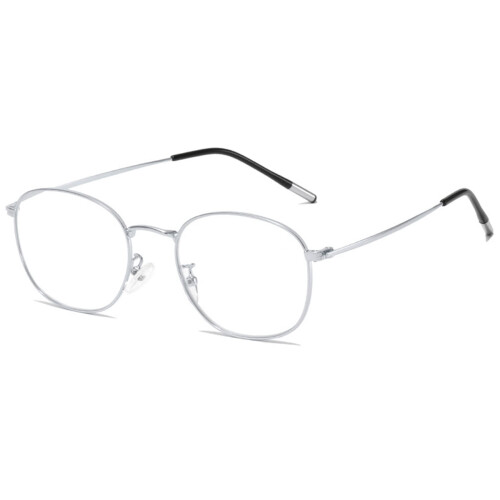 Blue Light Blocking Reading Glasses 2.5x Silver Metal Frame Oval Unisex Lightweight Computer Readers