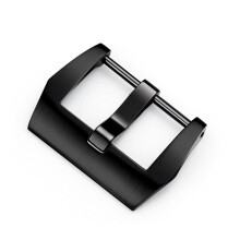 18mm Black Stainless Steel Watch Strap Buckle, Secure Screw Lock Clasp for Leather Band