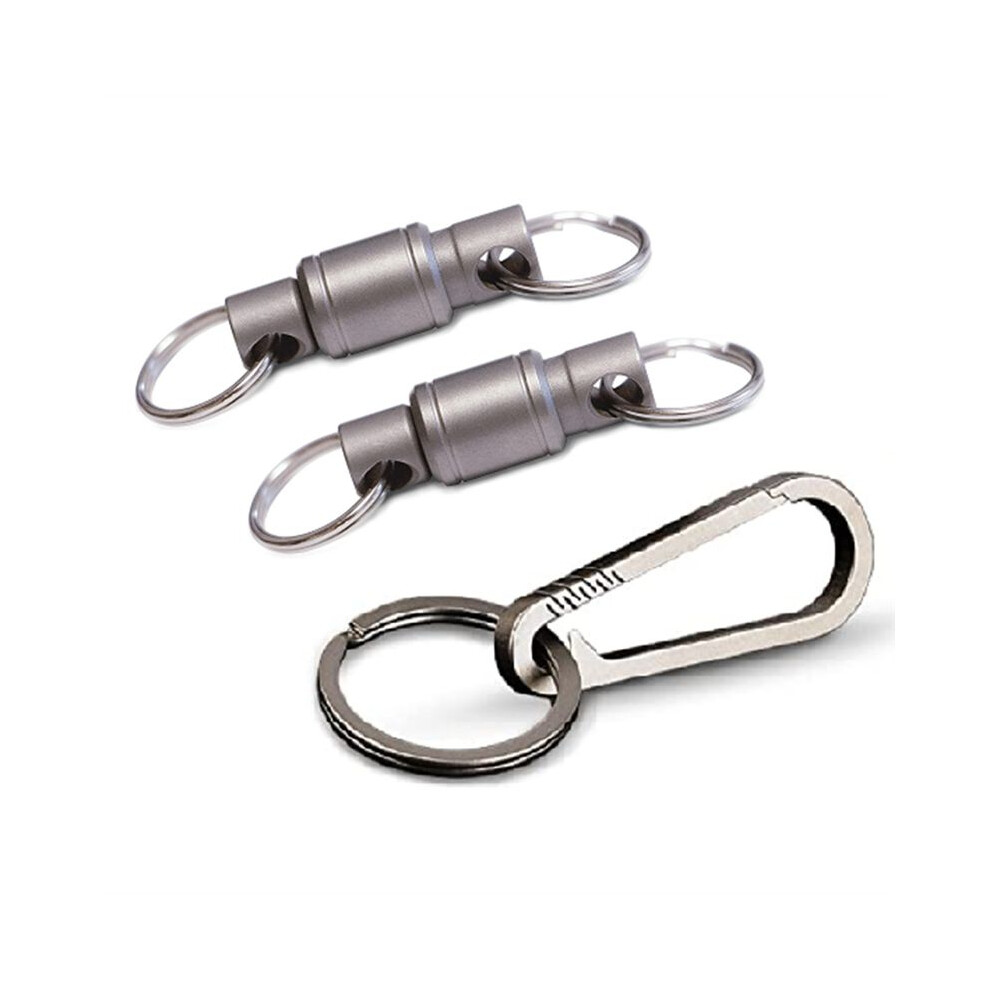 Quick Release Keychain Set With Titanium Carabiner And Keyrings Titanium Swivel Clip 360-Degree Rotation 3Pcs 4711675167665