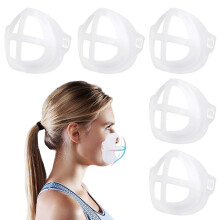 Mask Bracket 5 Pack, Reusable 3D Face Mask Support Frame for Comfortable Breathing and Makeup Protection