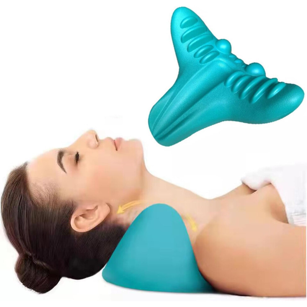 Neck Stretcher for Pain Relief, Ergonomic Cervical Traction Device Pillow for Neck and Spine Alignment