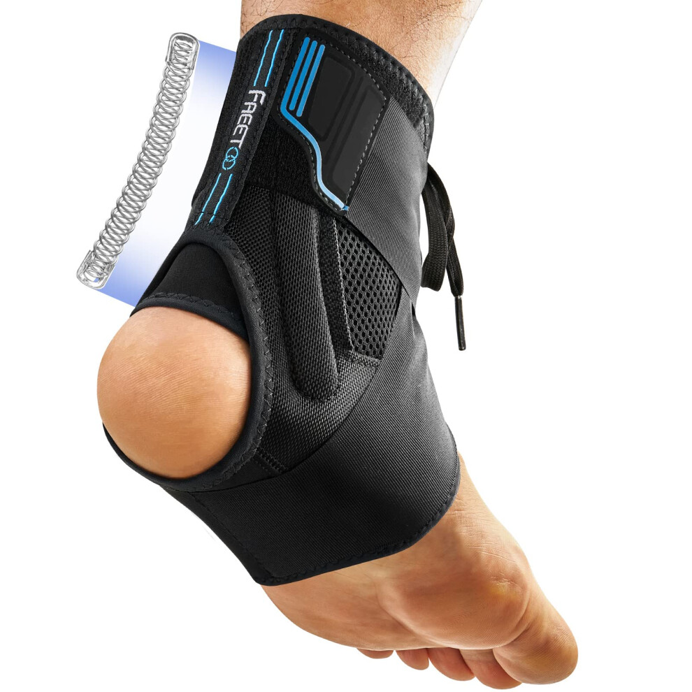 Adjustable Ankle Brace with Compression Foot Support for Sprained Ankle, Breathable and Lightweight