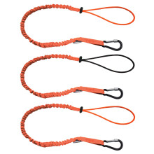 Heavy Duty Retractable Tool Lanyard with Locking Carabiner, Adjustable Bungee Tether, 17lb Limit, 3 Pack