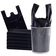 Heavy Duty Black Garbage Bags 40x60cm, Tear‑Resistant Thick Design with Easy‑Tie Vest Handles