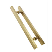 Heavy Duty Stainless Steel Glass Door Handle Set, Double Sided Square Pull, Bronze Finish, 1400mm Hole Center