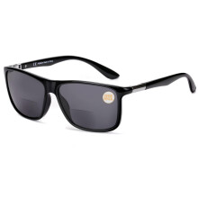 Men's Bifocal Reading Sunglasses UV Protection Retro Sun Readers 2.75x Glossy Black with Spring Hinge