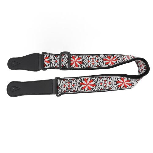 Red Leather Guitar Strap Thickened Comfort Design for Stage Performance Enhanced Visibility