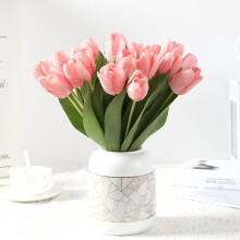 Künstliche Tulpen, PU-Leder, realistische Haptik, 10 Stück
