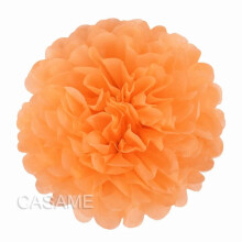 Paper pompoms for wedding and party decor light orange 10